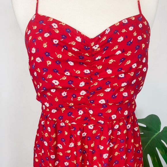 NEW Madewell wide-leg red ditsy floral jumpsuit - Picture 3 of 8